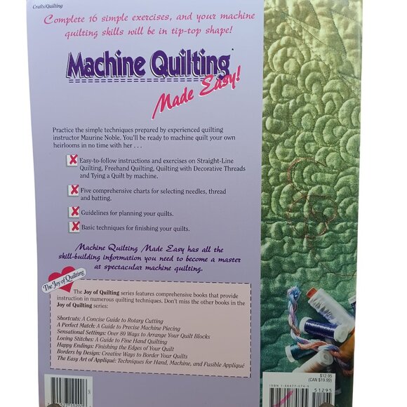 Machine Quilting Made Easy! Instructional Book By Maurine Noble - Picture 2 of 2